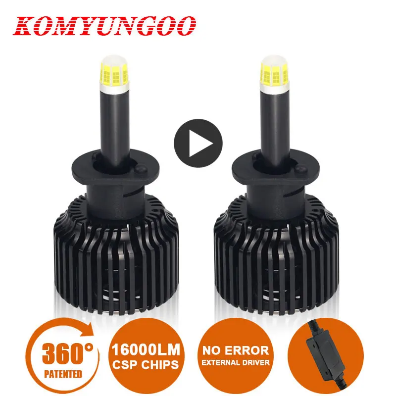 

Cars Headlights 16000LM 360 H1 Led Canbus 4300K 6000K CSP Chip H7 9012 Leds Turbo Diode Light Bulb Kit For High Beam Fog Lamps