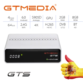 

GTMEDIA GTS Android TV Box Android 6.0 with 1 Year IPTV Subscription CCCAM stable signal 4K H.265 3D Media Player Smart TV BOX