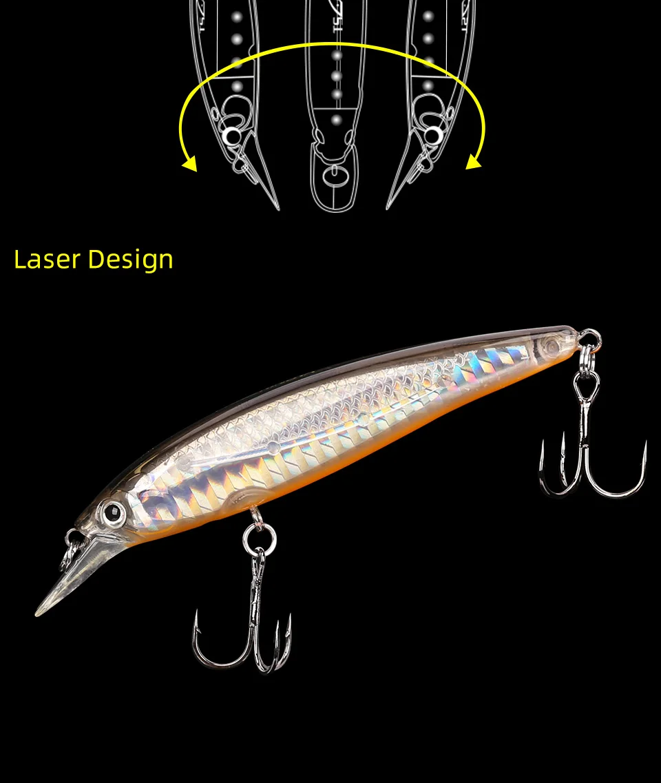 TSURINOYA плавающая приманка для рыбной ловли гольян DW11 85 мм/9 г, профессиональная жесткая рукоятка, искусственные рыболовные воблеры, приманки для ловли щуки и окуня