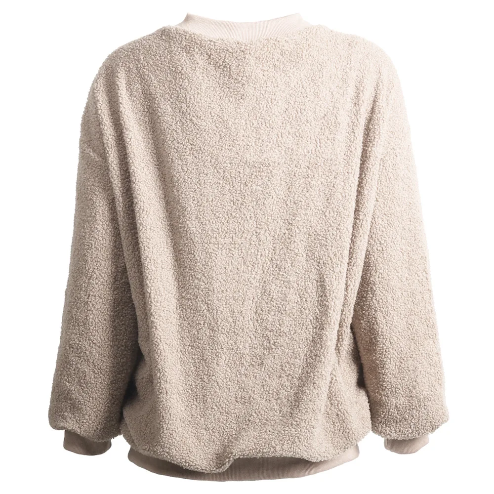 CHRLEISURE осень зима женский свитер пуловер мягкий теплый Топ женский o-образный вырез длинный рукав базовый свитер мех плюшевый свитер