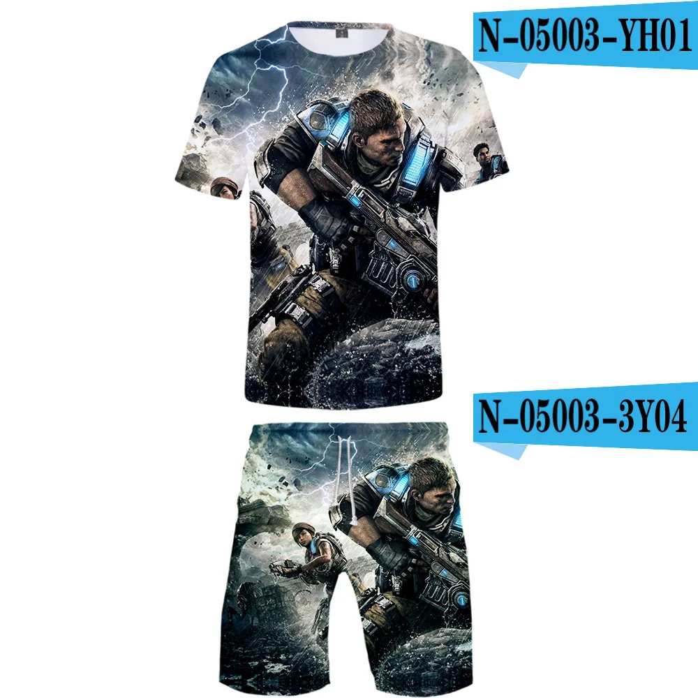 GEARS 5 FPS игры 3D Мужская спортивная одежда стиль дизайн аниме мужской костюм из двух частей удобный и повседневный мотор бег - Цвет: N05003