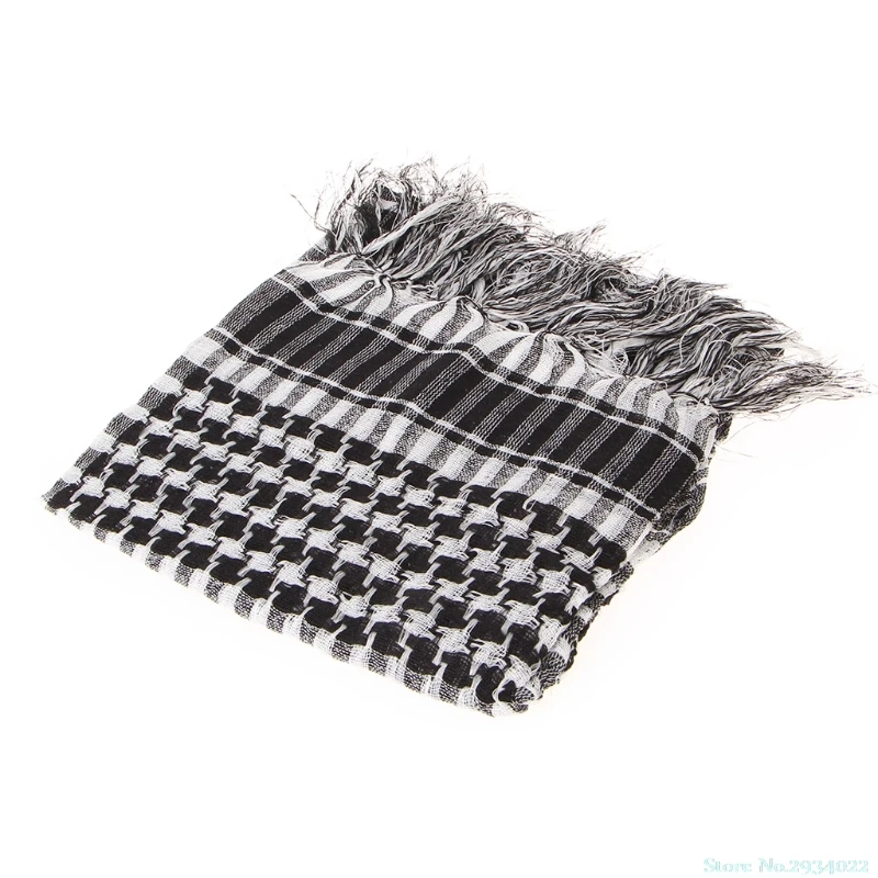 Военный Тактический Keffiyeh Шарф в арабском стиле Охота Велоспорт шаль головной убор Армейский Камуфляж Y51D - Цвет: Белый