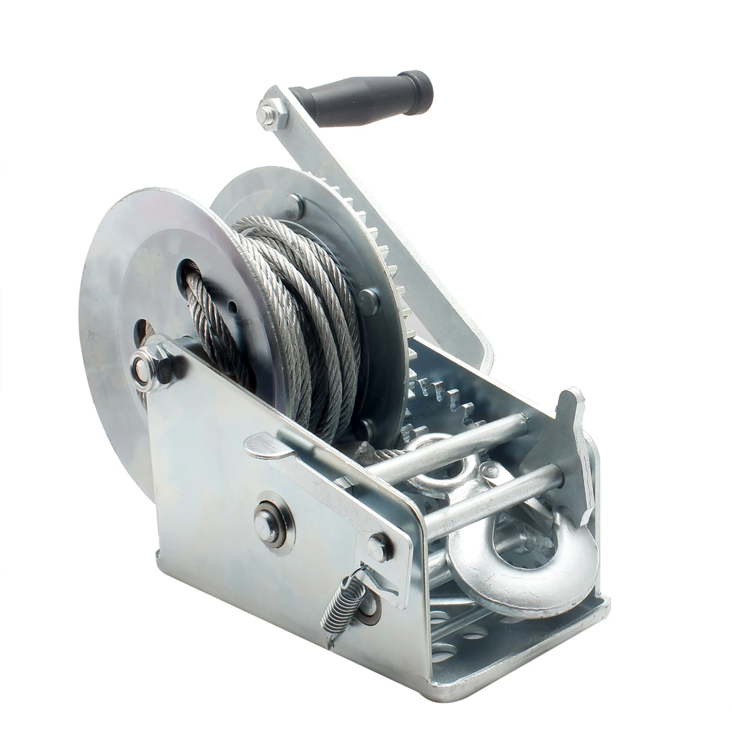 

3500lbs Boat truck auto hand manual winch without wire rope and hook, hand tool lifting sling ATV RV Trailer 33ft Cable