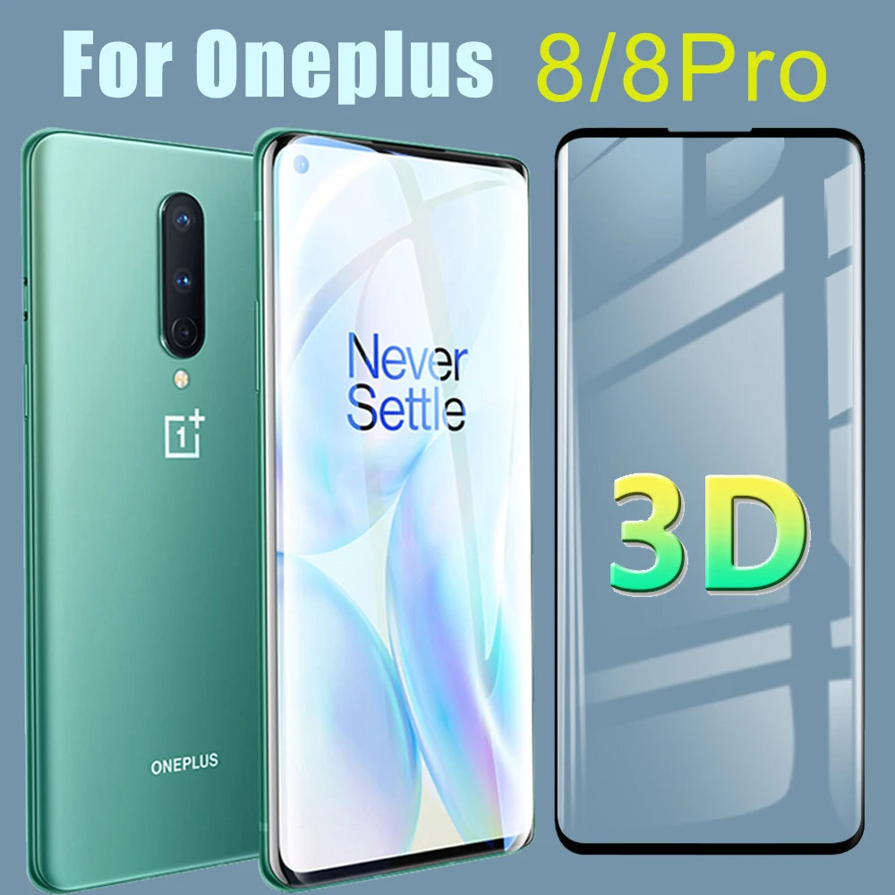 3D Protective Glass for Oneplus 8 Pro Screen Protector Oneplus8pro 3D Tempered Glas Oneplus8 Pro8 Tremp 1Plus One Plus 8Pro Film