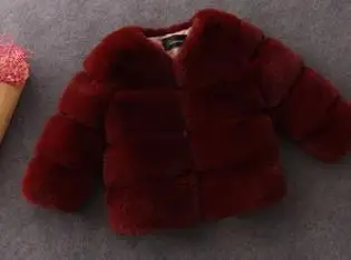Wine Red Новое зимнее пальто с мехом для девочек элегантные куртки и пальто из искусственного меха для маленьких девочек Толстая теплая парка детская верхняя одежда пальто для девочек DF87 - Цвет: Wine Red