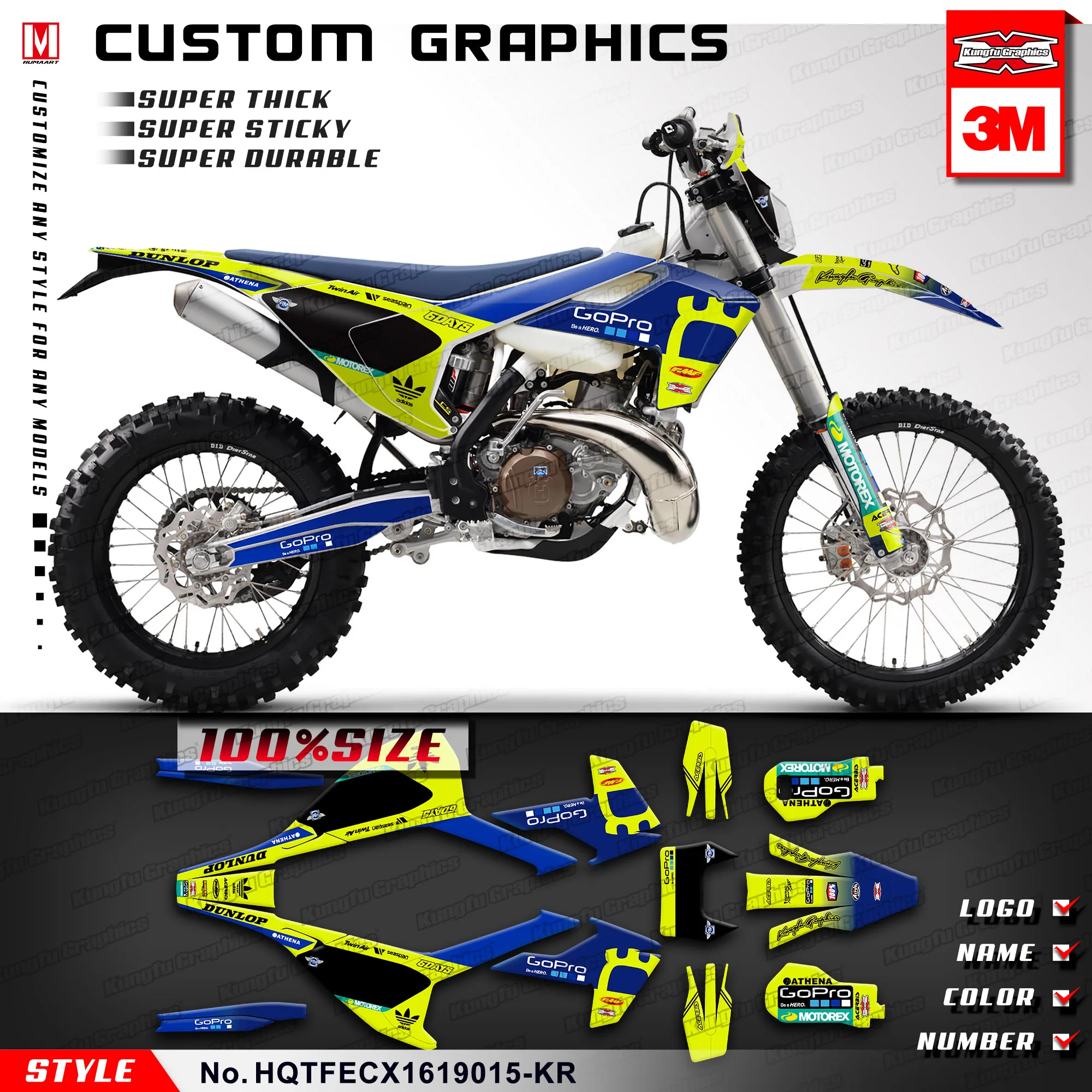 KUNGFU GRAPHICS MX Sticker Dirt Bike Decor Vinyl Decals for TE FE TX FX