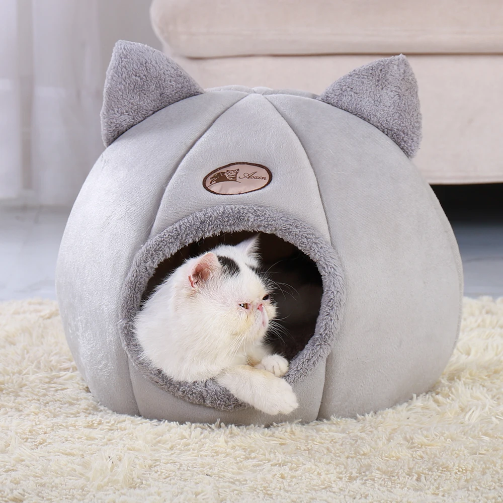 Cena Wymienny legowisko dla kota ciepłe domek dla kota jaskini zima Puppy kotek pies poduszki mata małe psy koty dom Kennel Nest kryty Cama Gato