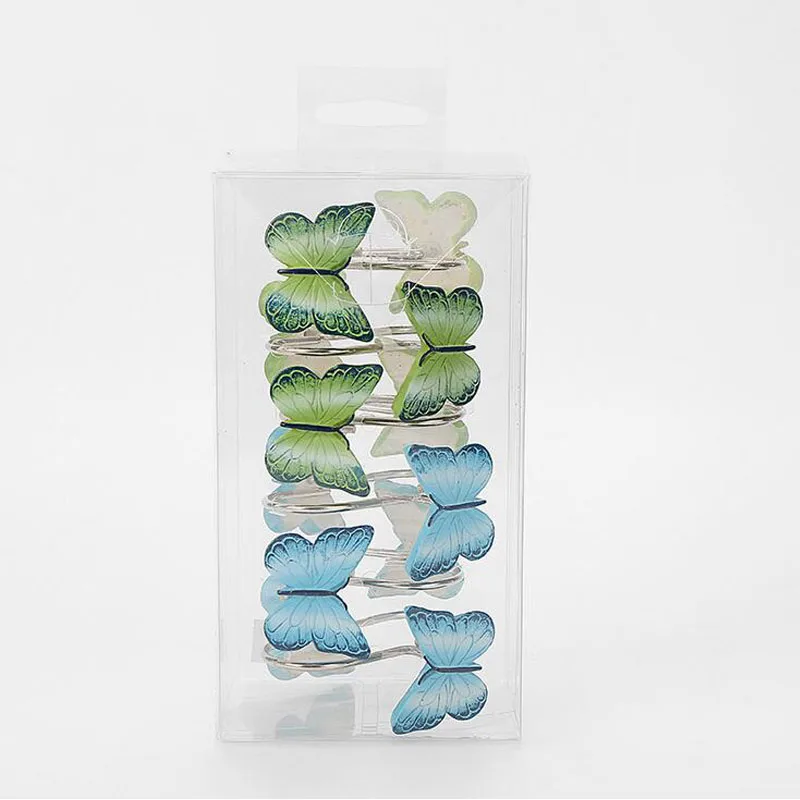 

12pcs/pack Resin Butterfly Shower Curtain Rings Hooks Rust-Resistant Curtain Bathroom Accessories Polished Satin iron Hook