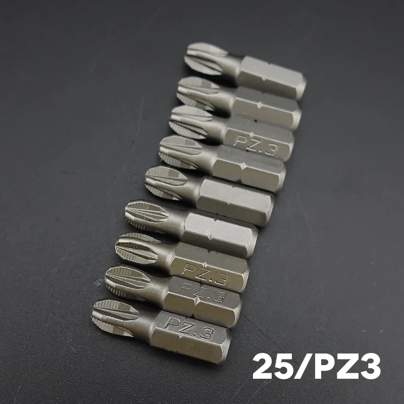 10 шт./лот 25 мм Фреза/PH posidrive Биты Phillips с шестигранным хвостовиком Нескользящие