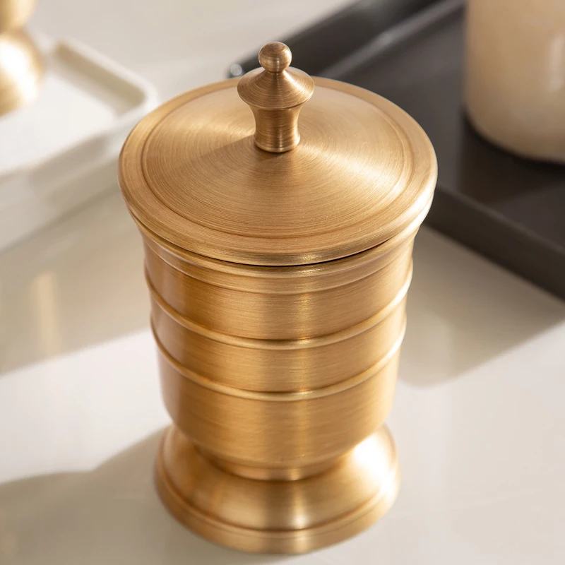 Brushed Brass Toothbrush Holder Back