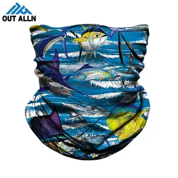 

3D Seamless Headband Fishing Scarf Tube Bandana Lure Fishhook Neck Gaiter Bass Shark Tuna Dolphin Swordfish Headwear Face Shield
