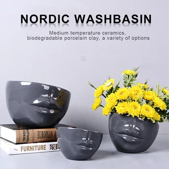 

Ceramic Succulent Plant Pot Plant 5.5inch Succulent Plant Pot Porcelain 5.5inch Lips Planter Bonsai Air Plant Pot