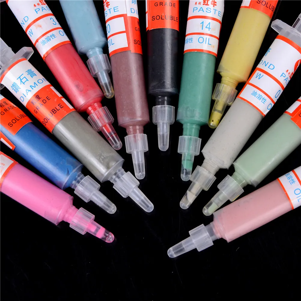 

12pcs X10 Gram New Useful Diamond Polishing Lapping Paste Compound Syringes 0.5 To 40 Micron Hot Selling