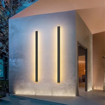 

Modern Waterproof LED Long Strip Wall Lamp Outdoor IP65 Aluminum Porch Garden Sconce Villa Bedroom 110/220V Wall Light Luminaire