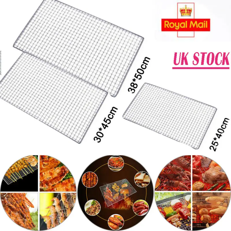 BBQ Grill Grate Grid Mesh Rack Picnic Cooking Stainless Steel Replacement Net UK