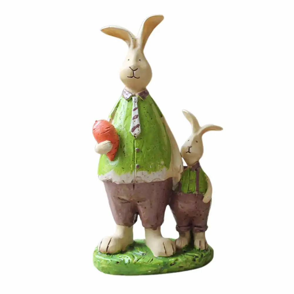 Easter Bunny Decorations Hand Painted Resin Miniature Easter Bunnies