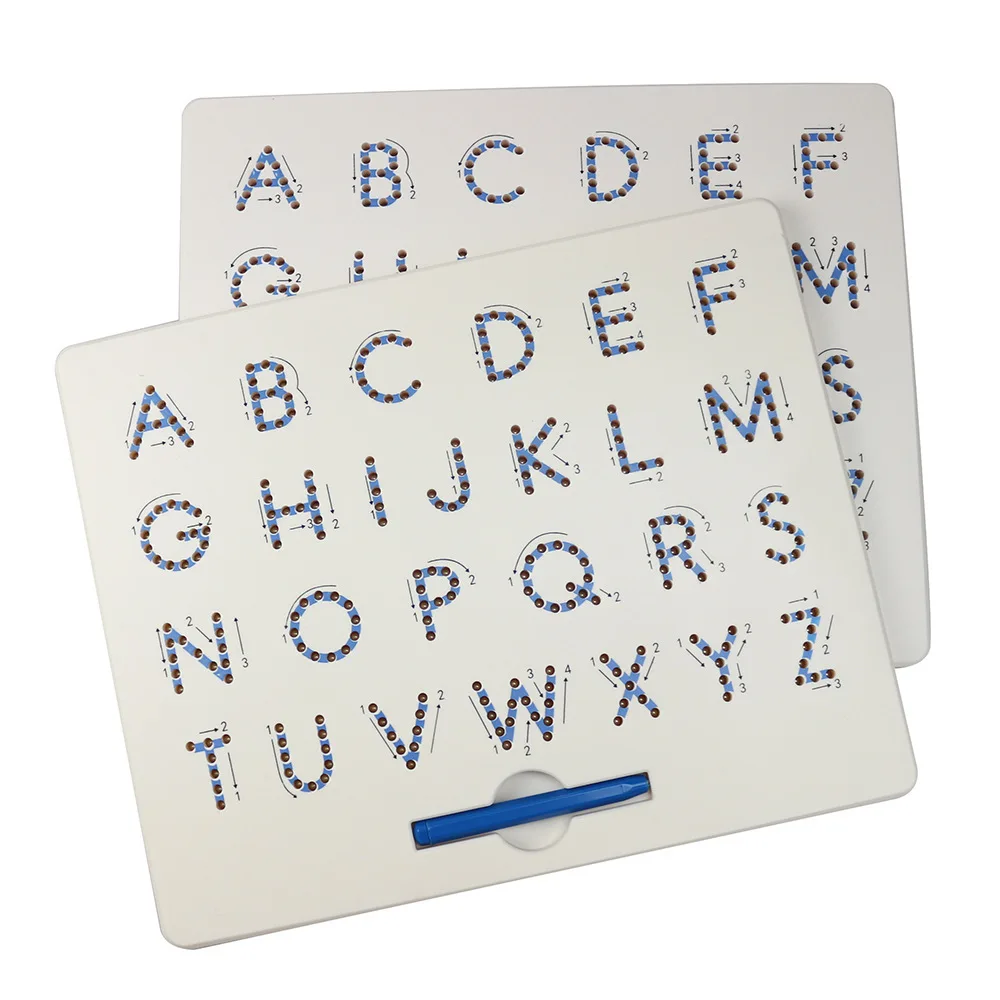 

Creative Magnetic Tablet Drawing Board Steel Bead Magnet Stylus Pen Alphabet Numbers Writing Pad Learning Educational Toy