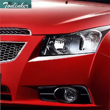 

Tonlinker 2 PCS DIY Stainless Steel Headlight Eyebrow Highlight Case Stickers for Chevrolet Cruze 2009-14 Parts Accessories