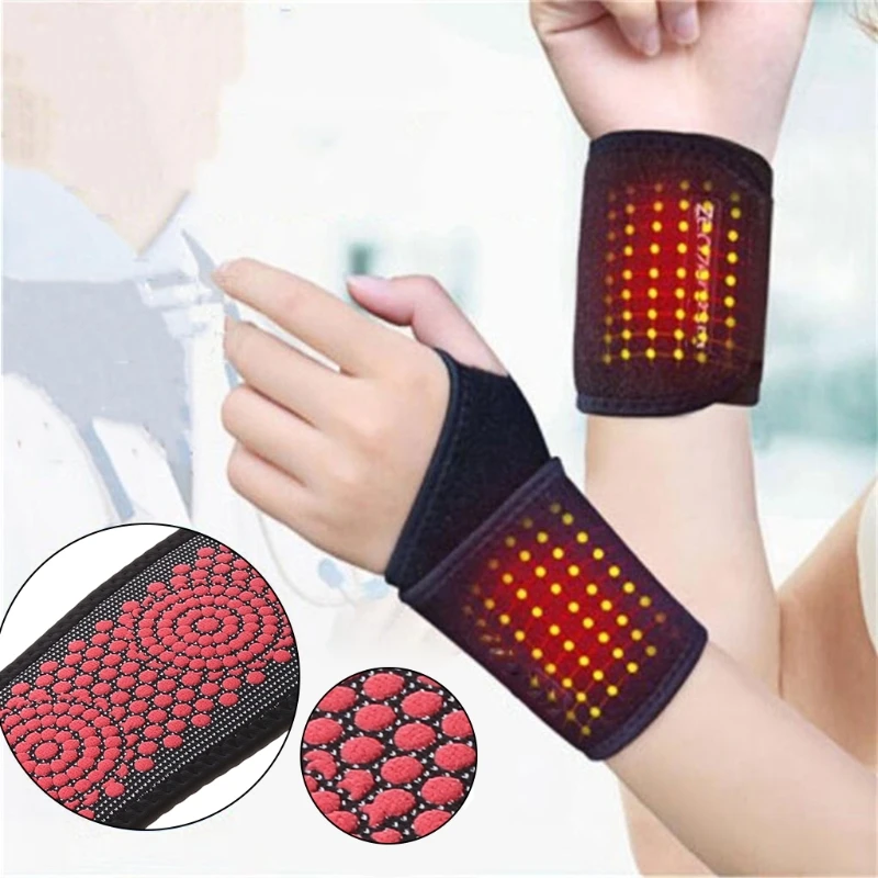 Self-Heating Wrist Band Magnetic Thermal Therapy Arthritus Support Protector 