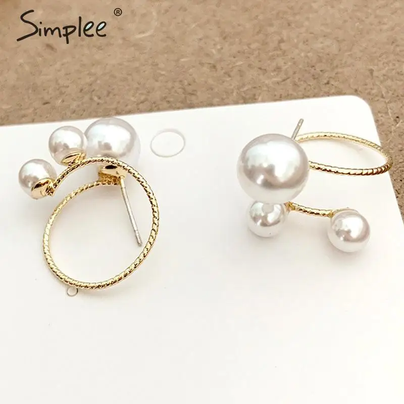 Simplee Vintage ювелирные изделия жемчужные серьги элегантные 3 круглые вечеринoe