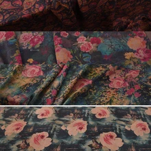 Цифровой струйный полный шелк жемчуг Атлас ароматное облако марлевая ткань лето шелк ароматный облако Марля ранункулус