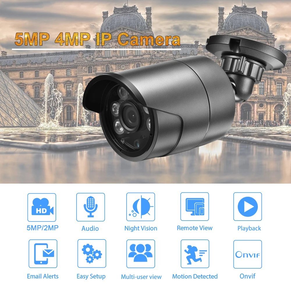 Gadinan H.265AI 5MP 1080P распознавание лица пуля наружная Водонепроницаемая