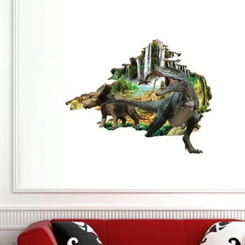 

1pc Sticker Broken Wall Adhesive Dinosaur Wallpaper Art Sticker for Living Room Bedroom
