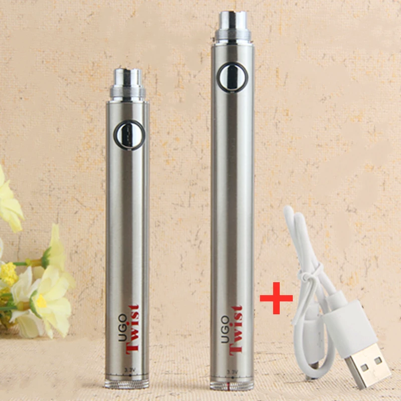 

1Pcs Original UGO Twist Vape Battery + USB Charger Electronic Cigarette 3.2~4.8V Variable Voltage For CE4 CE5 Ego 510 Atomizers