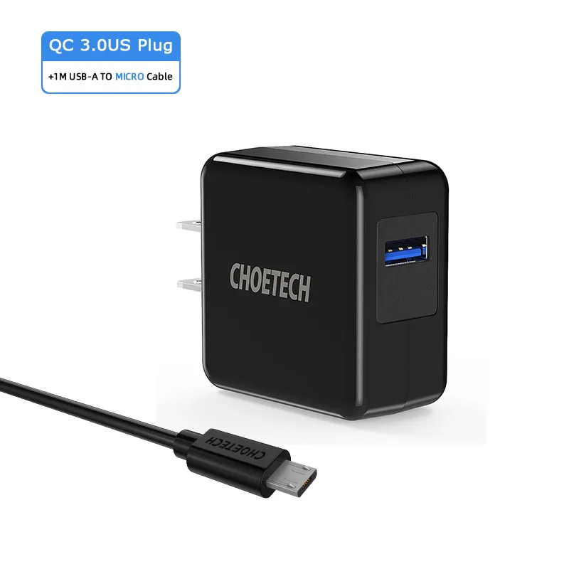CHOETECH 18 Вт Быстрая зарядка 3,0 USB зарядное устройство для iPhone 11 Max pro X 8 Универсальный мобильный телефон зарядное устройство для Galaxy S8 S9 Plus - Тип штекера: US PLUG and Micro