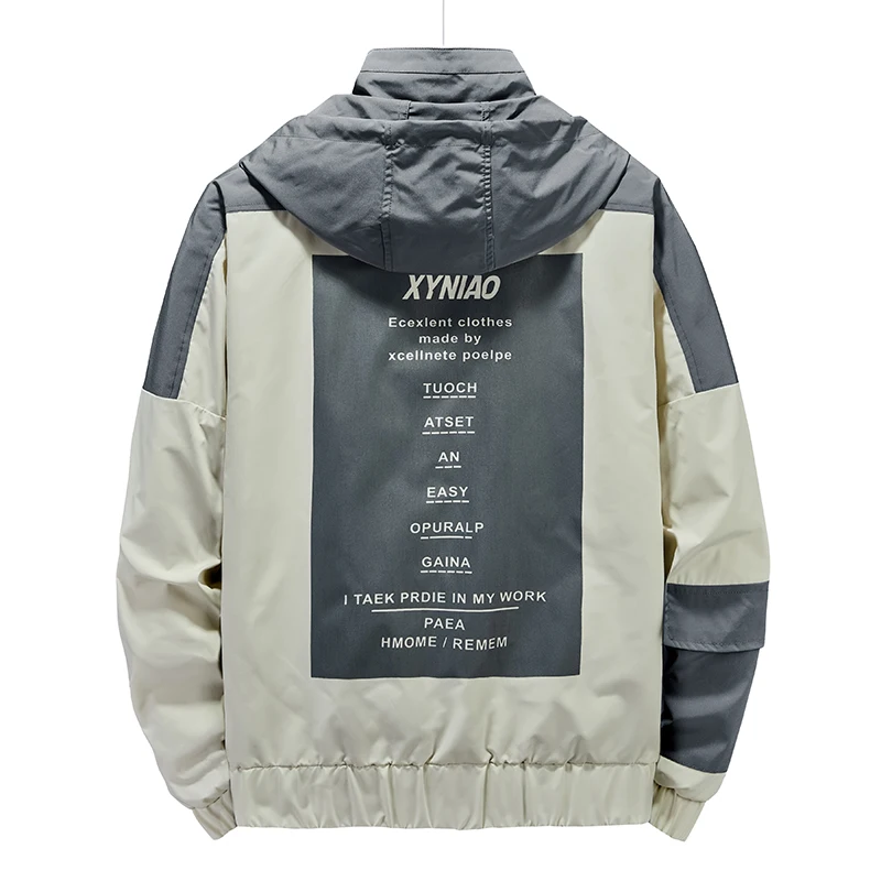 Loose Bowling Jackets Men Windproof Sport Coat Color Matching Big Size Printing Sportswear New Skateboard Hip Hop Clothing