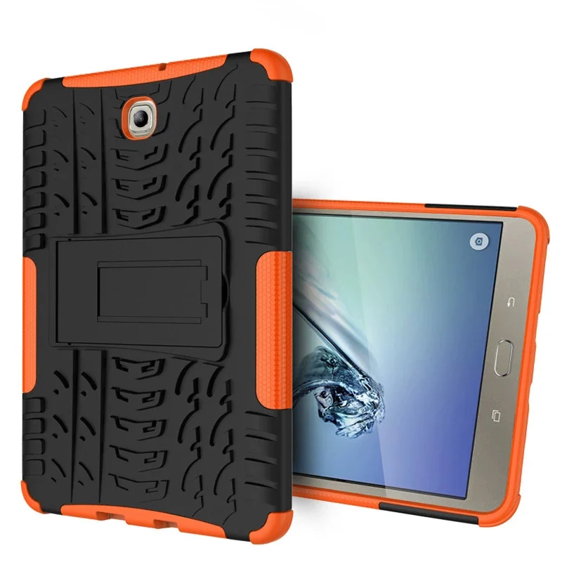 Жесткий силиконовый чехол для Samsung Galaxy Tab S2 8,0 T710 T715 T713 T719 чехол для планшета ударопрочный сверхмощный вешалка Funda - Цвет: Оранжевый