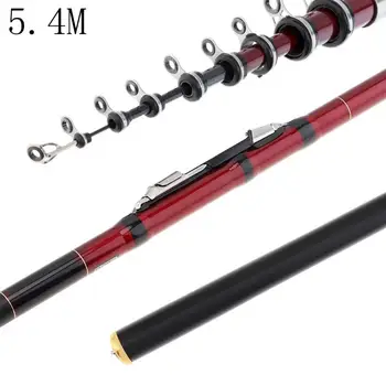 

5.4m Telescopic Rock Carp Fishing Rod 10 Section Carbon Fiber Surf Spinning Pole