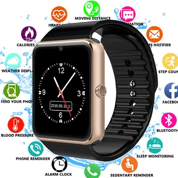 

NEW Bluetooth Smart Watch Men GT08 With Touch Screen Big Battery Support TF Sim Card Camera For IOS iPhone Android Phone PK