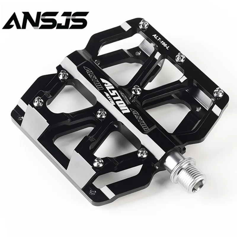 

Ansjs Mountain Bike Pedals High-Strength Strong Colorful Aluminum Alloy CNC Machined Sealed 3 Bearing Pedals for BMX MTB 9/16