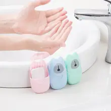 50 шт. одноразовое мини-мыло в мини-формате для мытья бумаги ручная Чистка для ванной портативная упаковка пенопластовое мыло бумага Ароматические листы