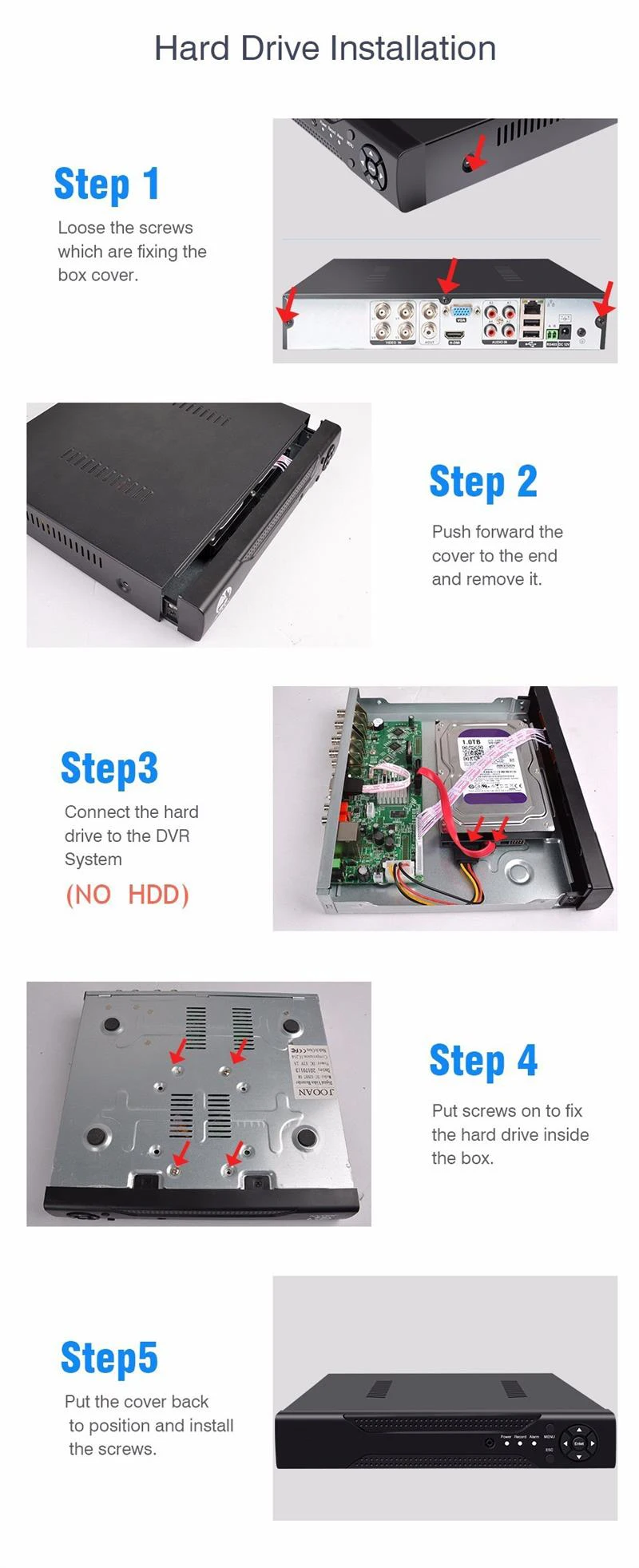 Wardmay 4CH домашняя система видеонаблюдения HD видео CCTV Проводной DVR комплекты 2.0MP 5.0MP Крытая наружная водонепроницаемая система безопасности