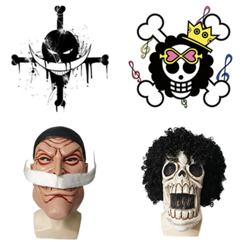 漫画アニメワンピースブルックマスクかつらコスプレ衣装小道具エドワード ニューゲートラテックスマスク Boys Costume Accessories Aliexpress