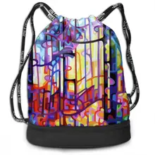 Бесшумный дизайн для рисования граффити мальчиков девочек Drawstring Рюкзак контейнер для женской косметики Повседневная пляжная сумка обувь сумка Mochila