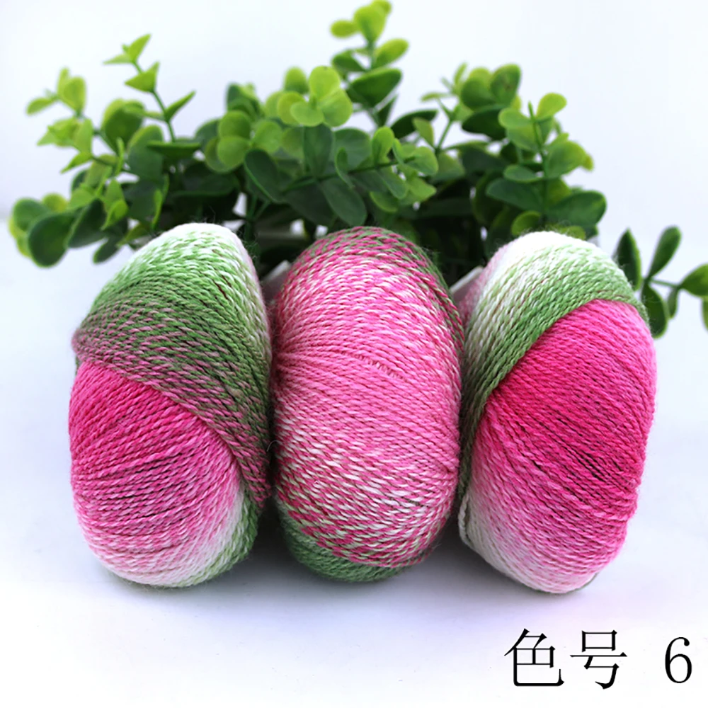 Китайская Фабрика длинная крашеная пряжа красочный остров ручного вязания шерстяная пряжа - Цвет: 6