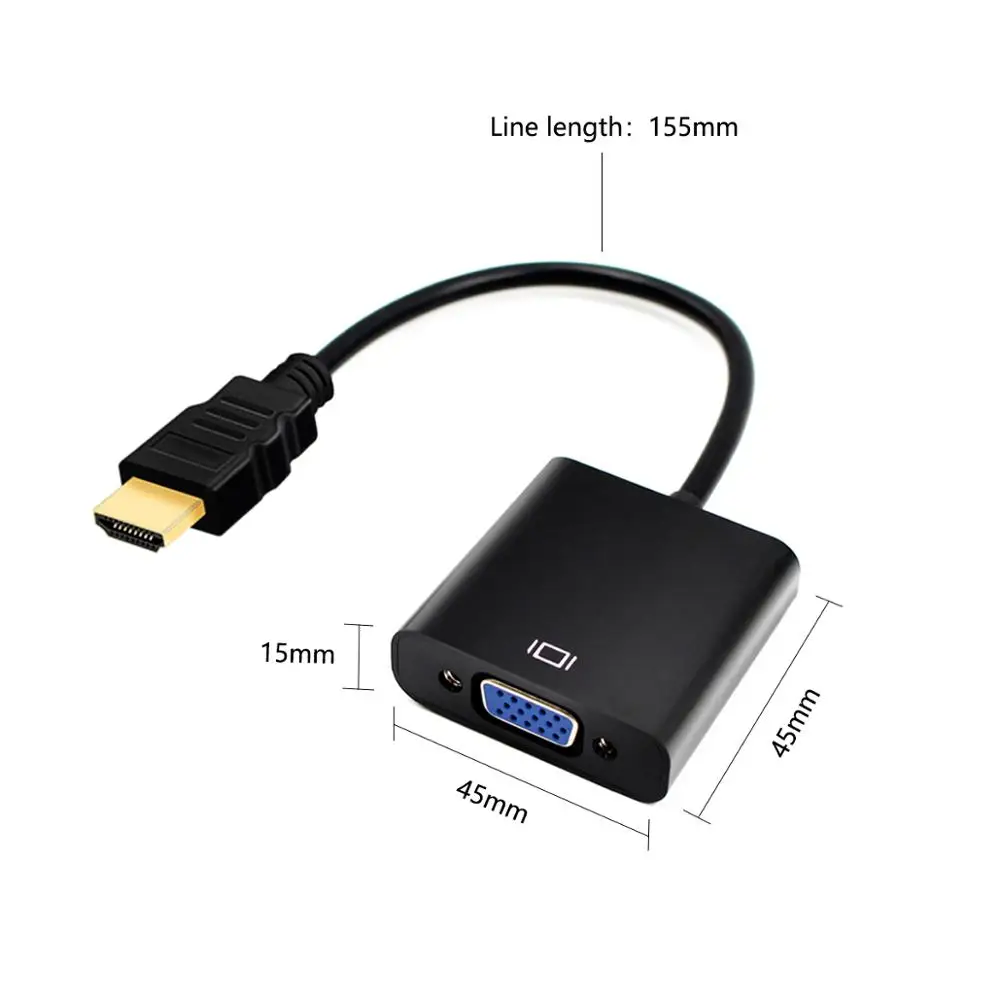 Адаптер hdmi-vga Мужской конвертер с разъемом адаптер 1080P цифровой аналоговый видео аудио для ПК ноутбука планшета