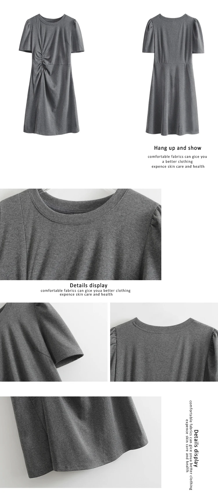 Hebe&Eos Korean Casual Women's Dresses A-line Folds O-neck Black Dress Short Sleeve Slim Waist Simple Ladies Clothing Vestidos Hebe&Eos Korean Casual Women's Dresses A-line Folds O-neck Black Dress Short Sleeve Slim Waist Simple Ladies Clothing Vestidos