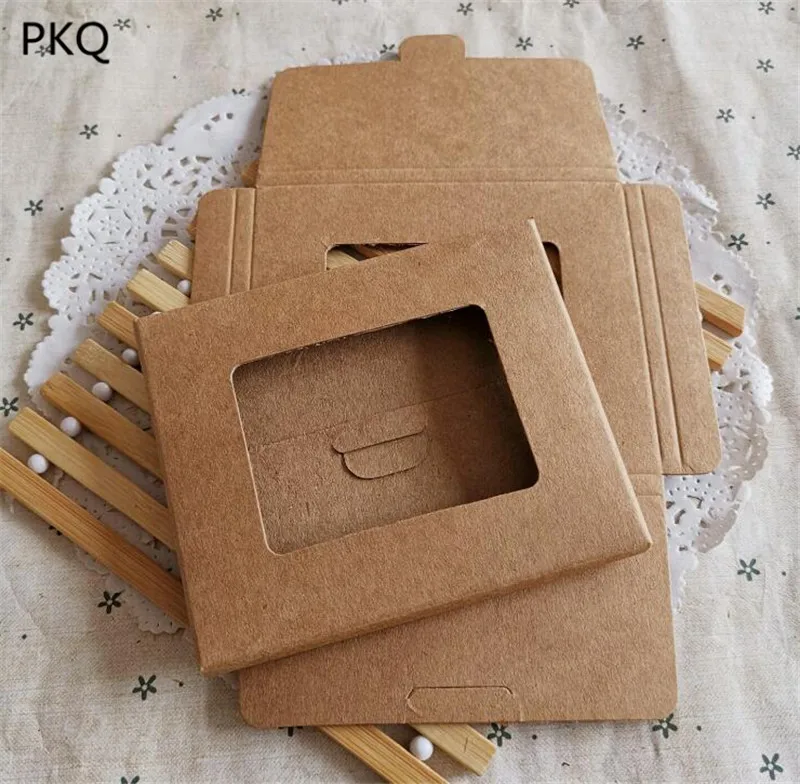 

10pcs Kraft Paper Postcard Envelope Hollow Window Postcard Boxes Greeting Photo Post Card Package Bag