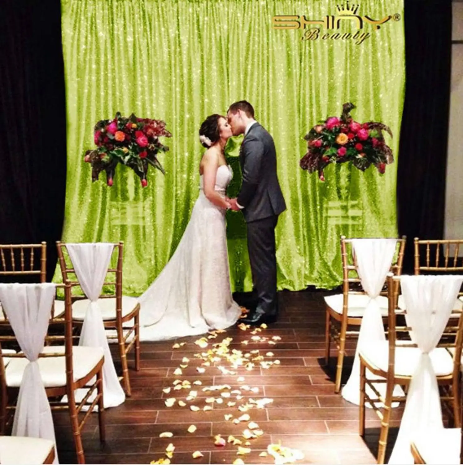 

Shinybauty Lime Green Sequin Curtains Birthday Party Decorations Adult Glitter Backdrop For Videos-M190812