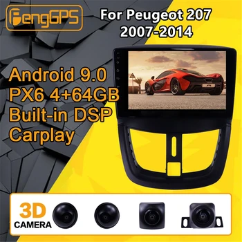 

For Peugeot 207 2007 2008 2009 - 2016 Car multimedia player Stereo Android PX6 Radio Audio GPS Navigation Head unit 360 Camera