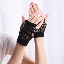 

Summer Breathable Elastic Rock Half Finger Gloves Women Short Fishnet Net Performance Nightclub Club Party Sexy Beautiful Gloves