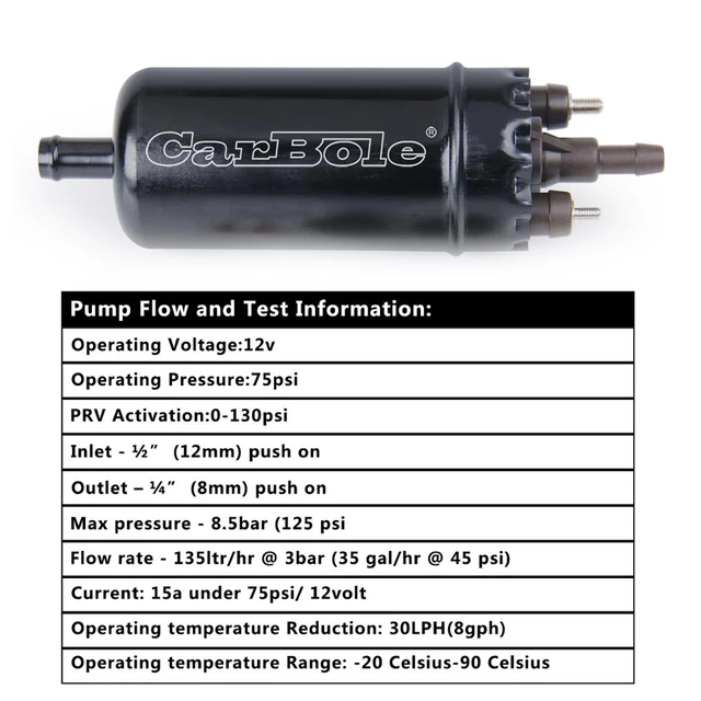 Universal Electric Fuel Pump Inline EFI High Pressure Replacement For  0580464070 High Quality