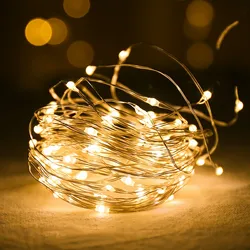 LED String Lights Copper Wire Fairy Light Battery Powered Garland Navidad Holiday Bedroom Home Wedding Christmas Decoration 2022