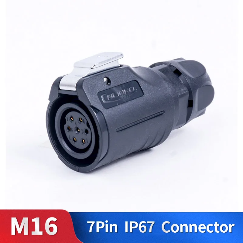 

M16 7 Pin Panel Mount Waterproof Connector Kit Plastic Shell Male and Female Industrial Outdoor Lighting Cable Plug and Socket