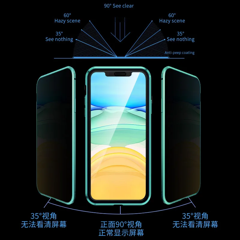 Магнитный чехол для iphone 11, чехол для iphone 11, металлический двухсторонний чехол из закаленного стекла для iphone 11