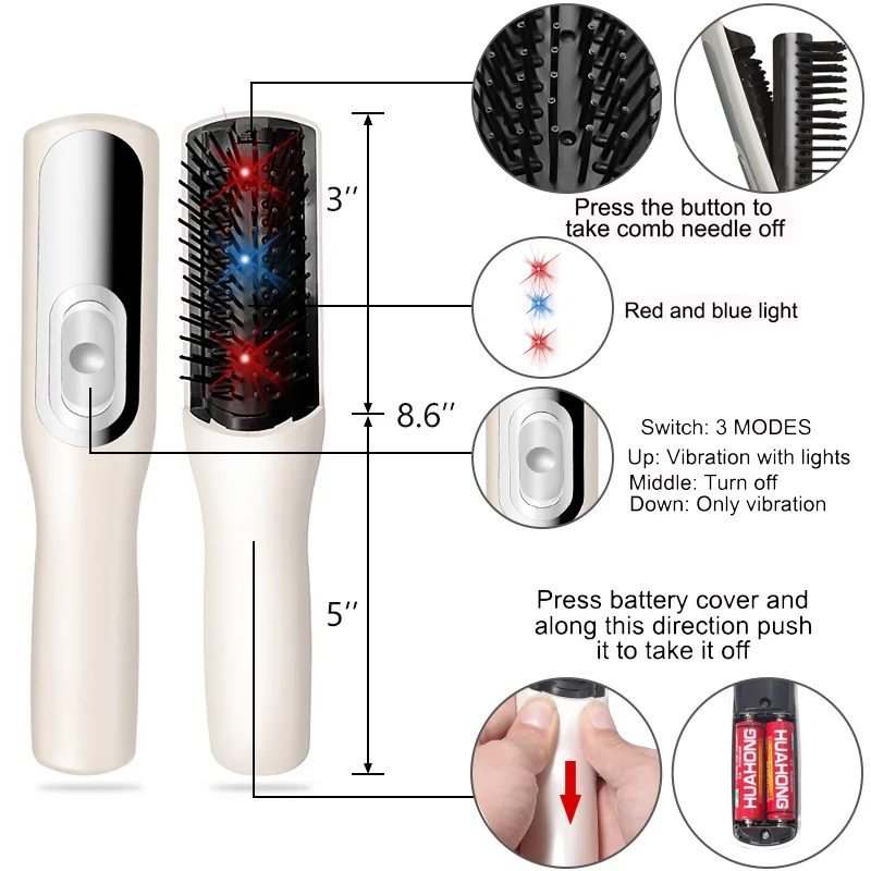 Расческа для лазерного массажа щетка для волос Массажная оборудование Расческа для роста волос уход за волосами Уход за волосами щетка для роста волос Лазерная терапия выпадения волос VIP LINK